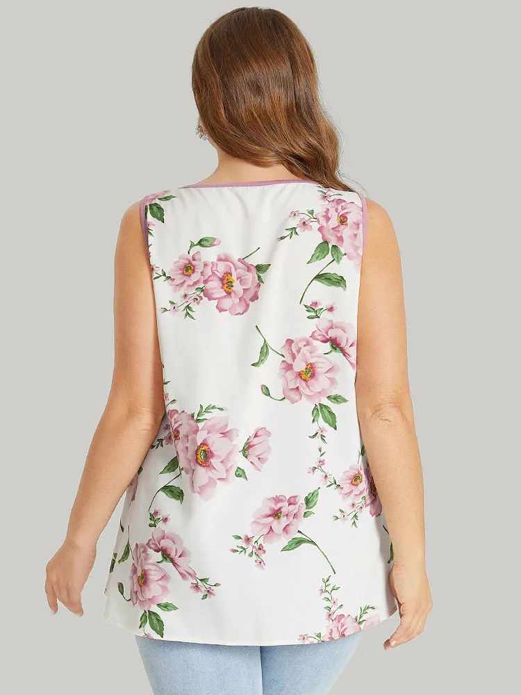 Floral Split Front Button Detail 2-In-1 Tank Top sold by Bloomchic product image thumbnail 3