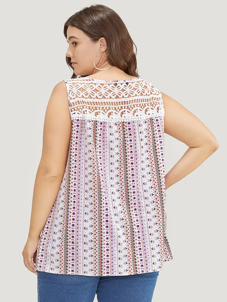 Bandana Print Tassels Lace Tank Top sold by Bloomchic product image thumbnail 2