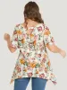 Floral Print Hanky Hem Blouse sold by Bloomchic