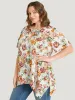 Floral Print Hanky Hem Blouse sold by Bloomchic