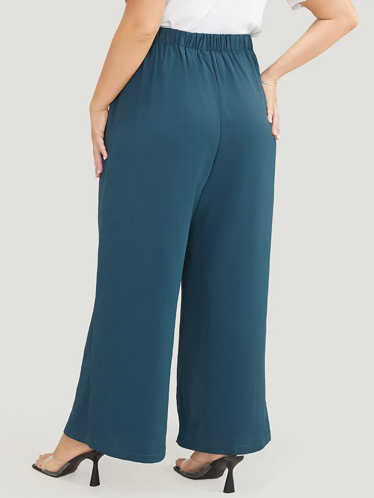 Split Hem Elastic Waist Pocket Pants sold by Bloomchic product image thumbnail 5
