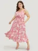Floral Ruffle Hem Pocket Lace Mesh Insert Cami Dress sold by Bloomchic