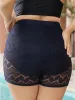 Leaf Print Contrast Lace Very Stretchy Swim Shorts sold by Bloomchic