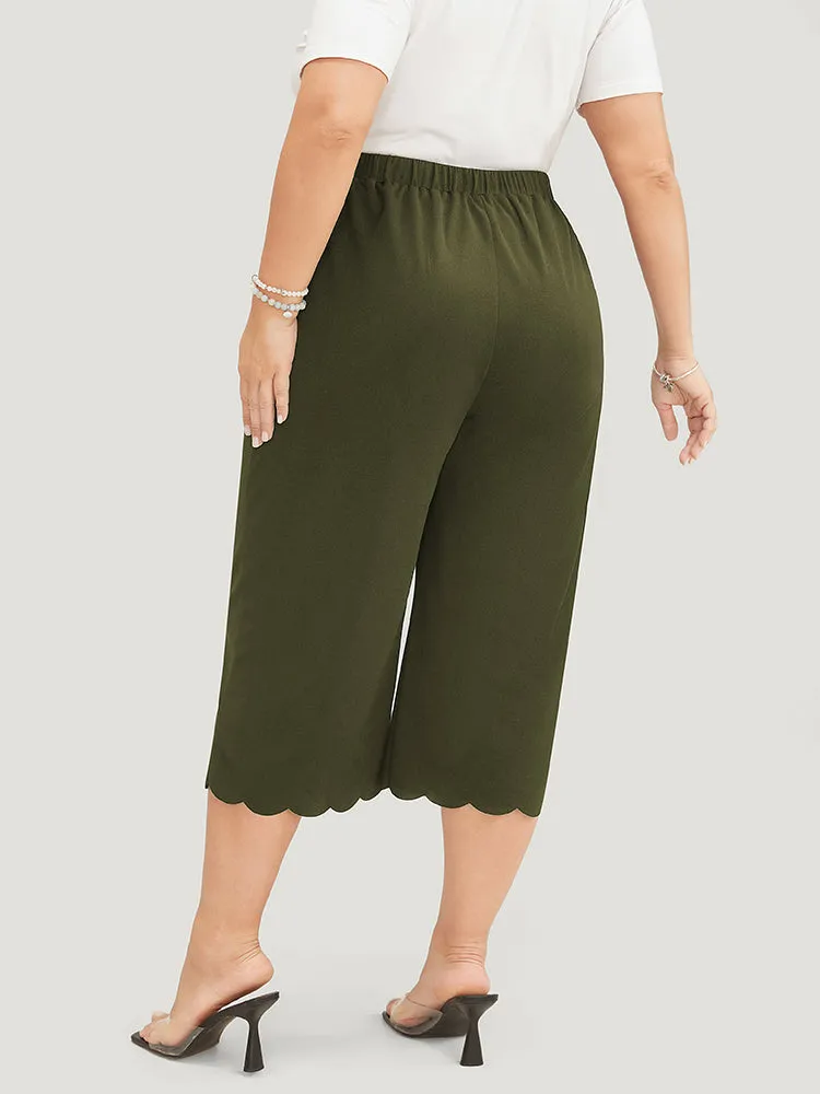 Plain Pocket Scalloped Trim Pants sold by Bloomchic product image thumbnail 4