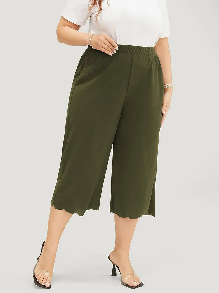 Plain Pocket Scalloped Trim Pants sold by Bloomchic product image thumbnail 3