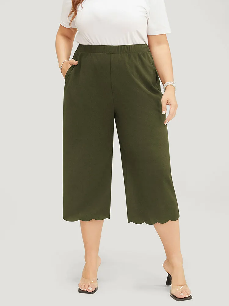 Plain Pocket Scalloped Trim Pants sold by Bloomchic product image thumbnail 2
