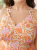 Floral Print O Ring Hanky Hem Crossover Swim Dress sold by Bloomchic