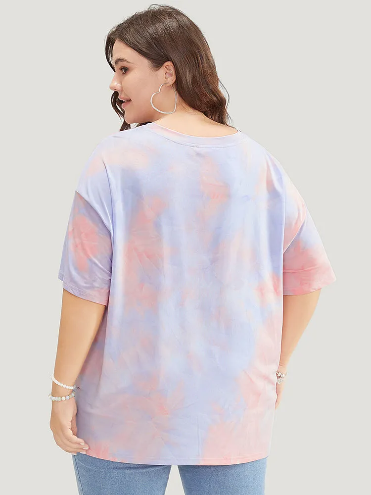 Tie Dye Round Neck Half Sleeve T-shirt sold by Bloomchic product image thumbnail 2