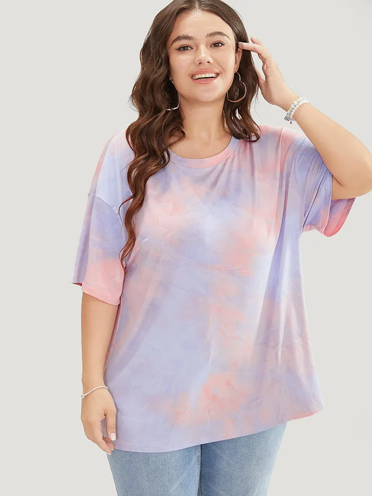 Tie Dye Round Neck Half Sleeve T-shirt sold by Bloomchic product image thumbnail 3