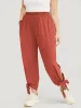 Solid Knotted Split Hem Pocket Pants sold by Bloomchic