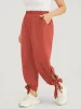 Solid Knotted Split Hem Pocket Pants sold by Bloomchic