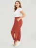 Solid Knotted Split Hem Pocket Pants sold by Bloomchic