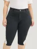 Very Stretchy High Rise Medium Wash Guipure Lace Knee Denim Shorts sold by Bloomchic