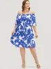 Floral Ruffle Sleeve Pocket Off Shoulder Dress sold by Bloomchic