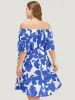 Floral Ruffle Sleeve Pocket Off Shoulder Dress sold by Bloomchic