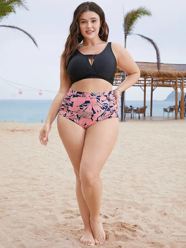 Plant Print Ruched Side Swim Bottom sold by Bloomchic product image thumbnail 5