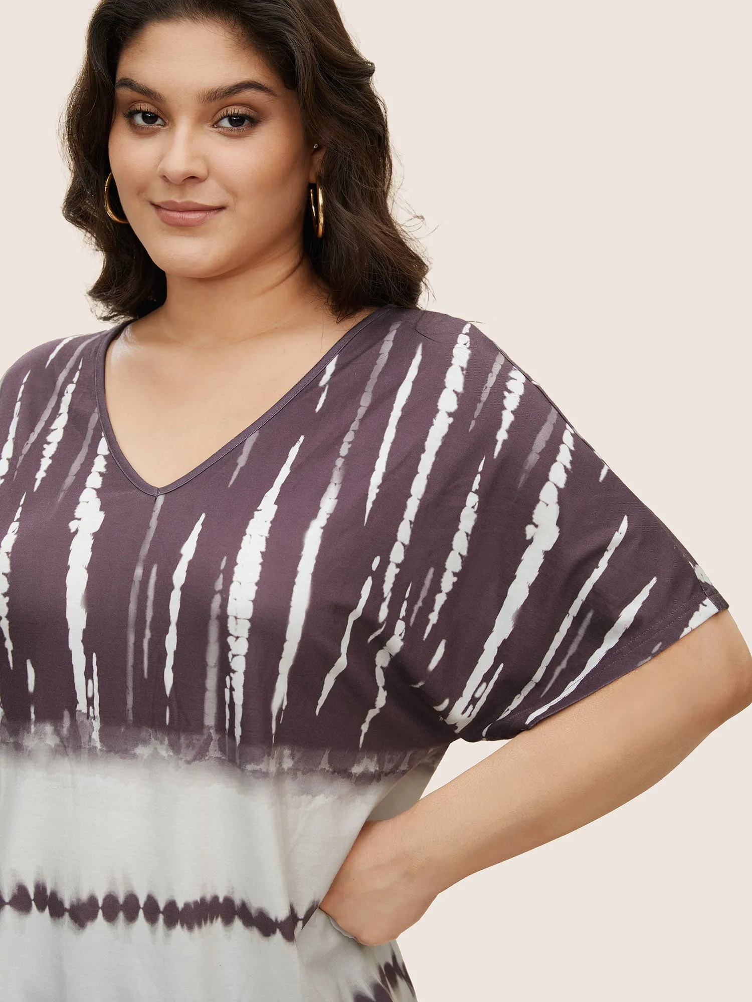 Tie Dye Batwing Sleeve T-shirt sold by Bloomchic product image thumbnail 3