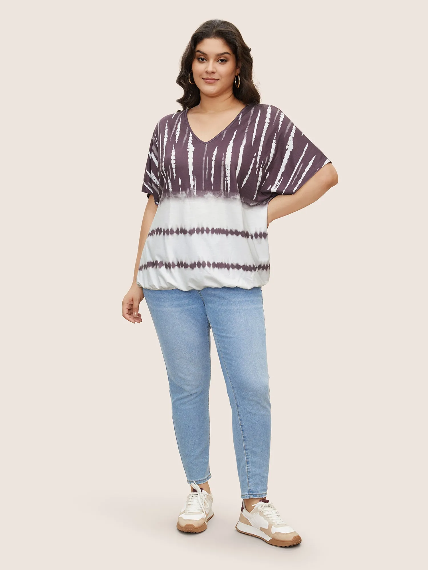 Tie Dye Batwing Sleeve T-shirt sold by Bloomchic product image thumbnail 2