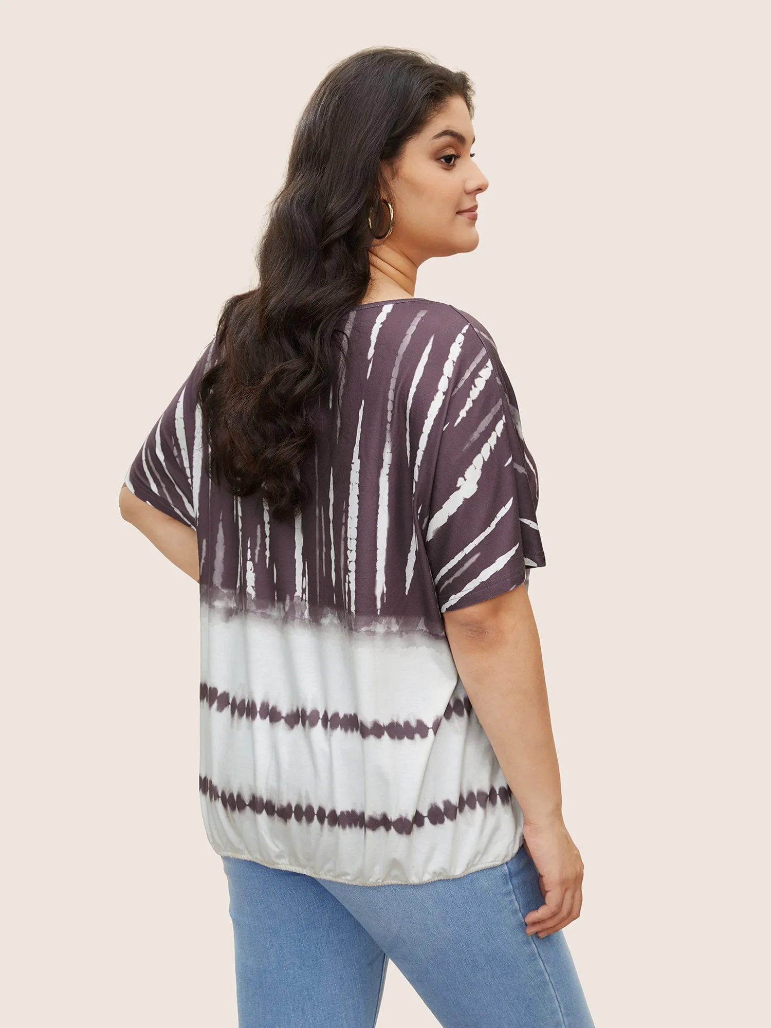 Tie Dye Batwing Sleeve T-shirt sold by Bloomchic product image thumbnail 4