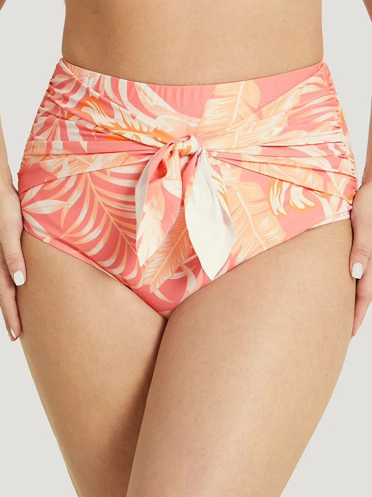 Plant Print Knotted Front Bikini Bottom sold by Bloomchic