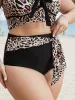 Leopard Knotted Buckle Detail Swim Bottom sold by Bloomchic