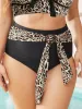 Leopard Knotted Buckle Detail Swim Bottom sold by Bloomchic