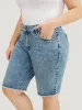 Skinny Moderately Stretchy Dark Wash Raw Hem Denim Shorts sold by Bloomchic
