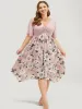 Floral Hanky Hem Ruffle Pocket Ruched Drawstring Dress sold by Bloomchic