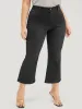 Bootcut Slightly Stretchy High Rise Black Wash Cropped Jeans sold by Bloomchic