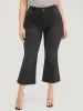 Bootcut Slightly Stretchy High Rise Black Wash Cropped Jeans sold by Bloomchic