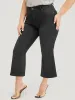 Bootcut Slightly Stretchy High Rise Black Wash Cropped Jeans sold by Bloomchic