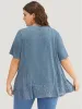 Solid Patchwork Crew Neck Lace Swing T-shirt sold by Bloomchic