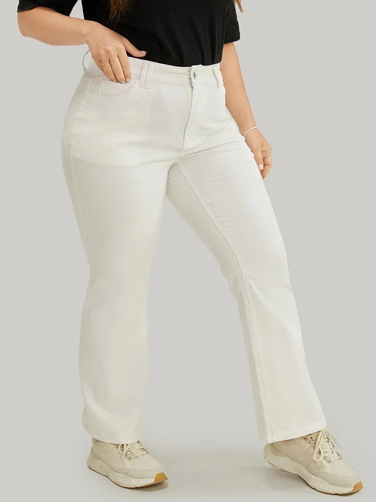 Slightly Stretchy High Rise White Wash Bootcut Jeans sold by Bloomchic product image thumbnail 3