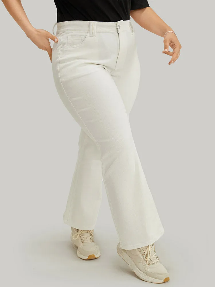 Slightly Stretchy High Rise White Wash Bootcut Jeans sold by Bloomchic product image thumbnail 4