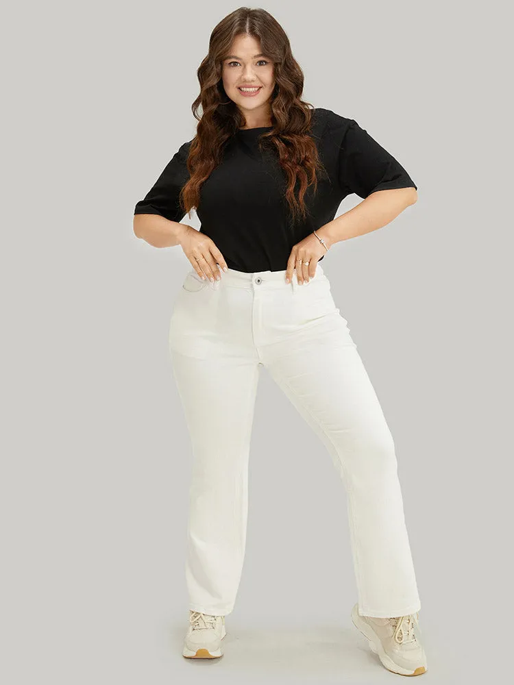 Slightly Stretchy High Rise White Wash Bootcut Jeans sold by Bloomchic product image thumbnail 5