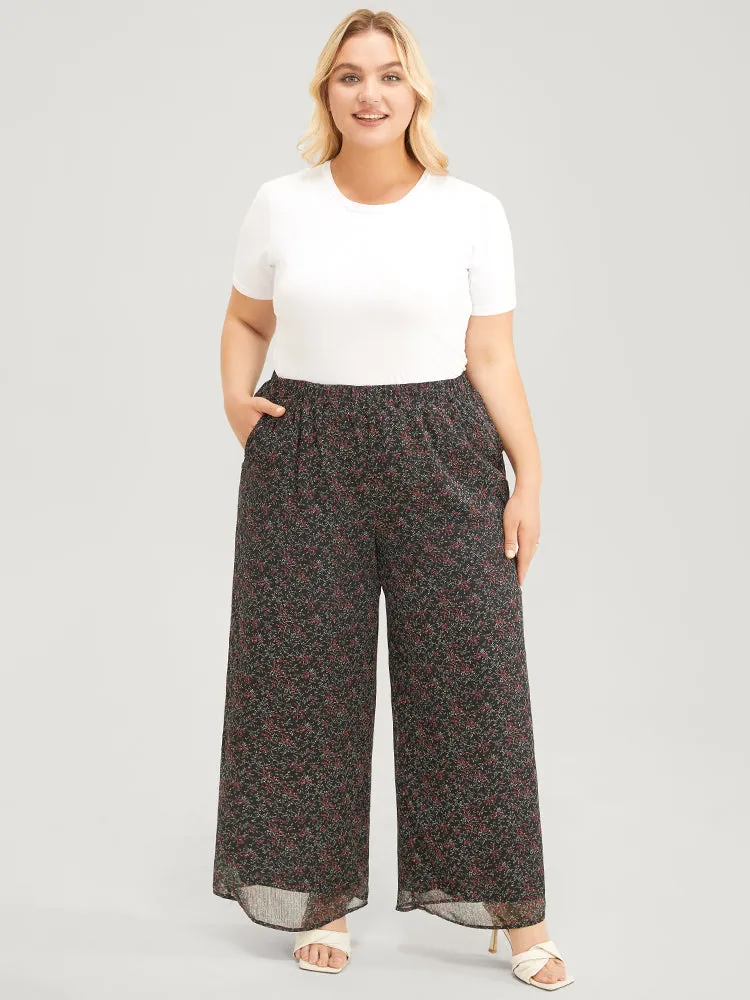 Ditsy Floral Pocket Elastic Waist Pants sold by Bloomchic product image thumbnail 4