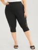 Skinny Contrast Lace Cropped Leggings sold by Bloomchic