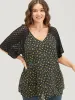 Ditsy Floral Lace Raglan Sleeve  Blouse sold by Bloomchic