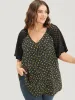 Ditsy Floral Lace Raglan Sleeve  Blouse sold by Bloomchic
