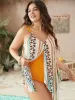 Bandana Print Split Hanky Hem One Piece Swimsuit sold by Bloomchic