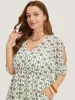 Bandana Dolman Sleeve Pocket Cold Shoulder Split Dress sold by Bloomchic