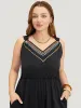 Geometric Embroidered Buckle Detail Pocket Ruffle Hem Cami Dress sold by Bloomchic