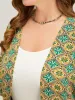 Bandana Batwing Sleeve Tassels Trim Split Open Front Kimono sold by Bloomchic