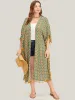 Bandana Batwing Sleeve Tassels Trim Split Open Front Kimono sold by Bloomchic