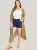 Bandana Batwing Sleeve Tassels Trim Split Open Front Kimono sold by Bloomchic