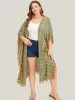 Bandana Batwing Sleeve Tassels Trim Split Open Front Kimono sold by Bloomchic