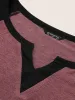 Colorblock Contrast Notched Raglan Sleeve T-shirt sold by Bloomchic