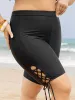 Pocket High Waist Lace Up Side Swim Shorts sold by Bloomchic