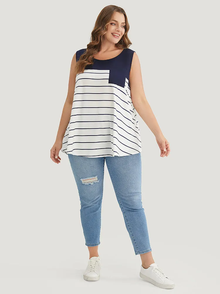 Striped Patchwork Pocket Tank Top sold by Bloomchic product image thumbnail 5