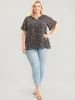Ditsy Floral Notched Ruffle Sleeve Blouse sold by Bloomchic
